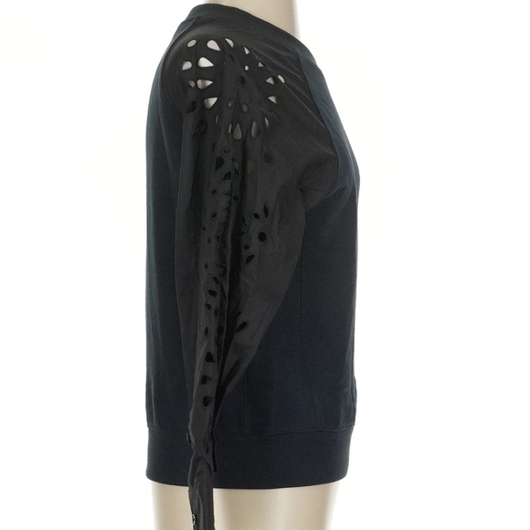 Thakoon Black Ballon Eyelet Sleeve Sweatshirt Size XS - Picture 3 of 9